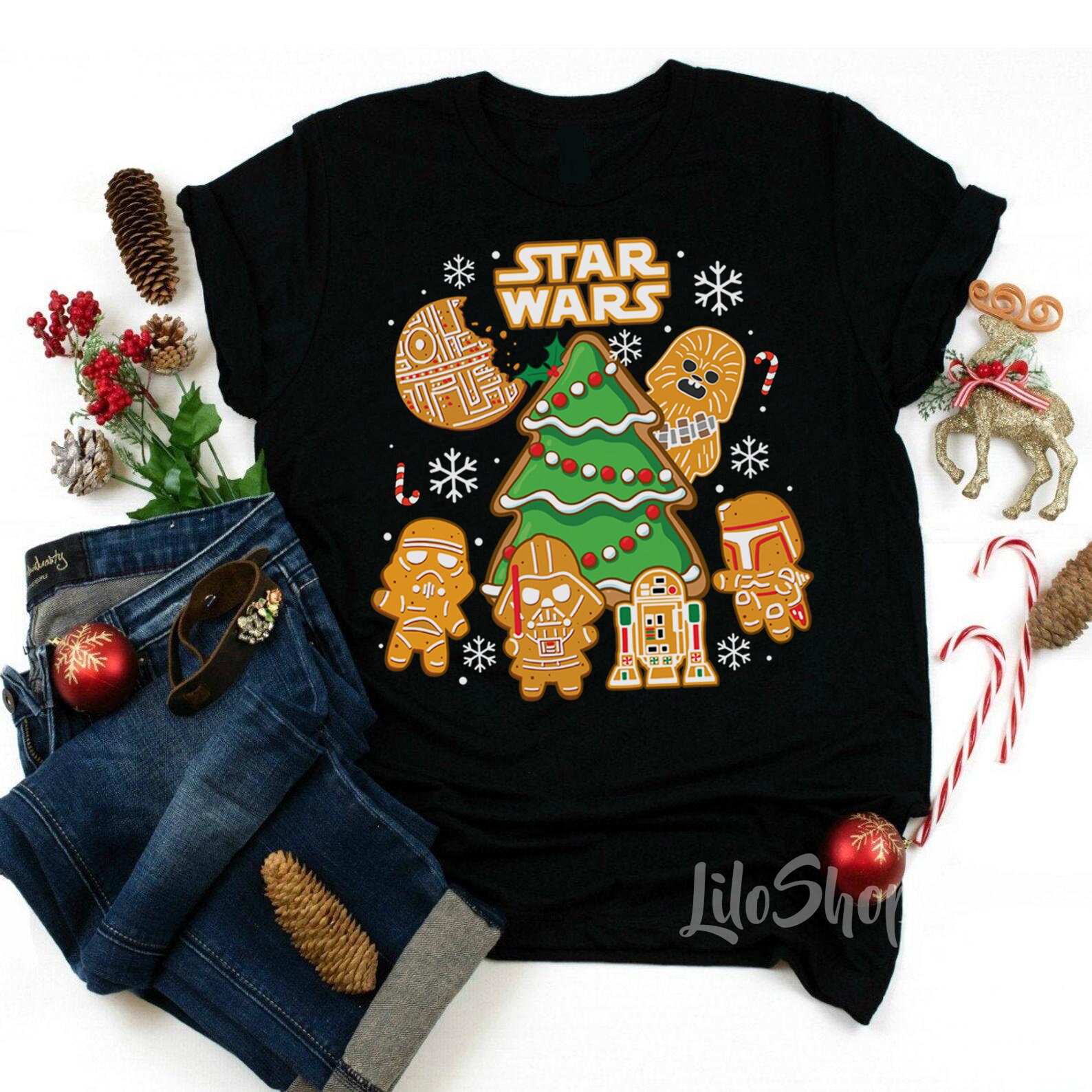 Star Wars Characters Xmas Tee, Darth Vader Chewie R2-D2 C-3PO Ginger  Cookies Christmas Comfort Colors Shirt, Stormtrooper Gingerbread Shirt -  Etsy Sweden