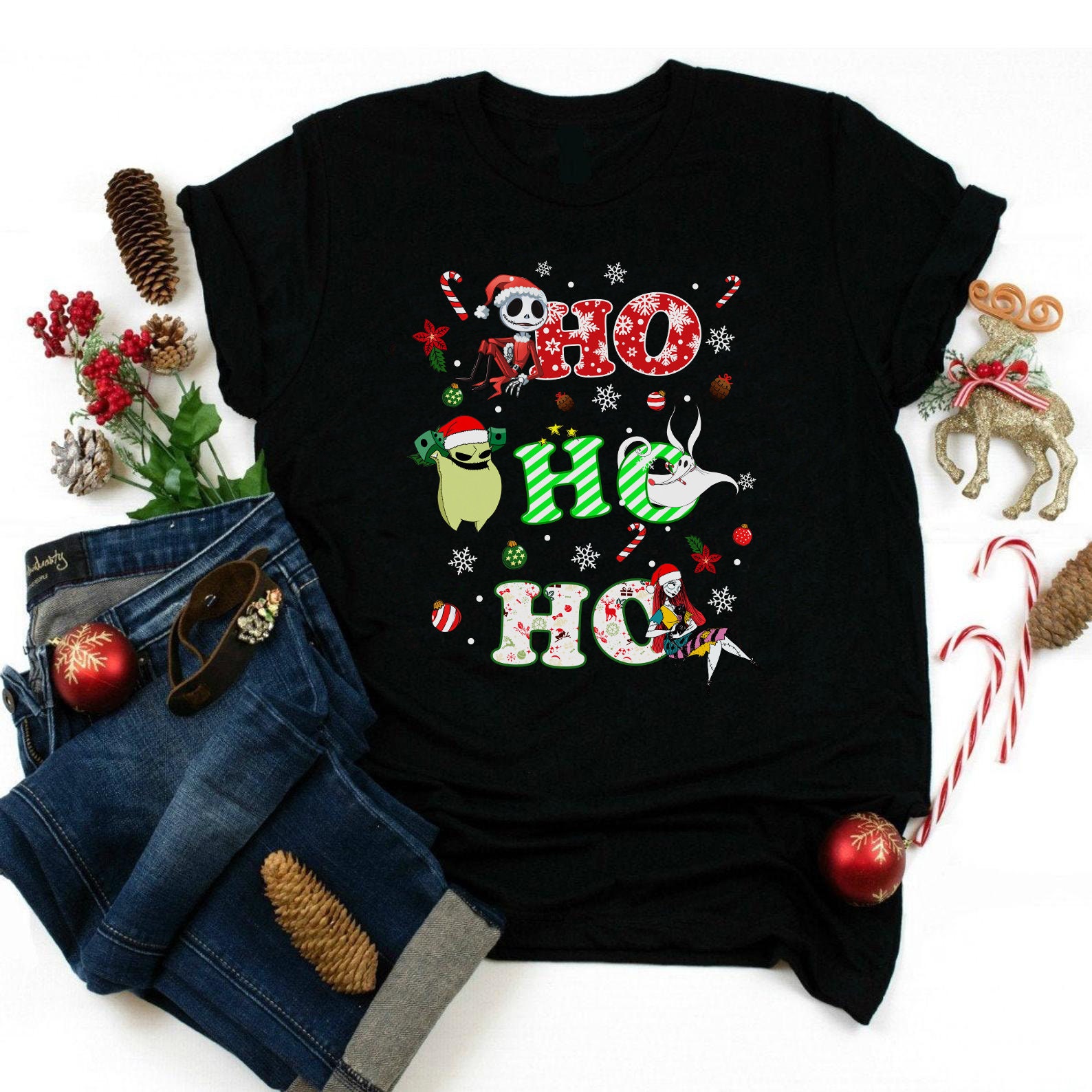 Discover Ho Ho Ho The Nightmare Before Christmas Shirt, Disney Christmas Sweatshirt