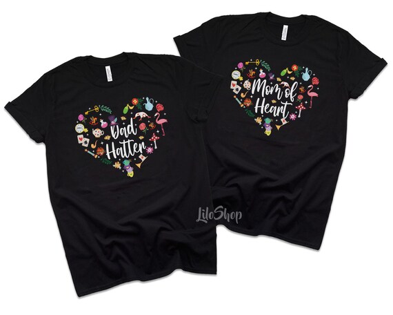 Dad and Mom Alice in Wonderland Shirts, Dad Hatter Shirt, Mom of