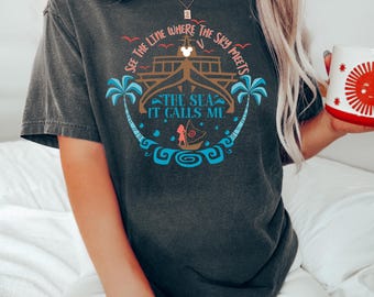 The Sea It Calls Me Moana Shirt, Moana Princess Shirt, Moana Inspired Shirt, Hawaiian Princess, Polynesian Shirt