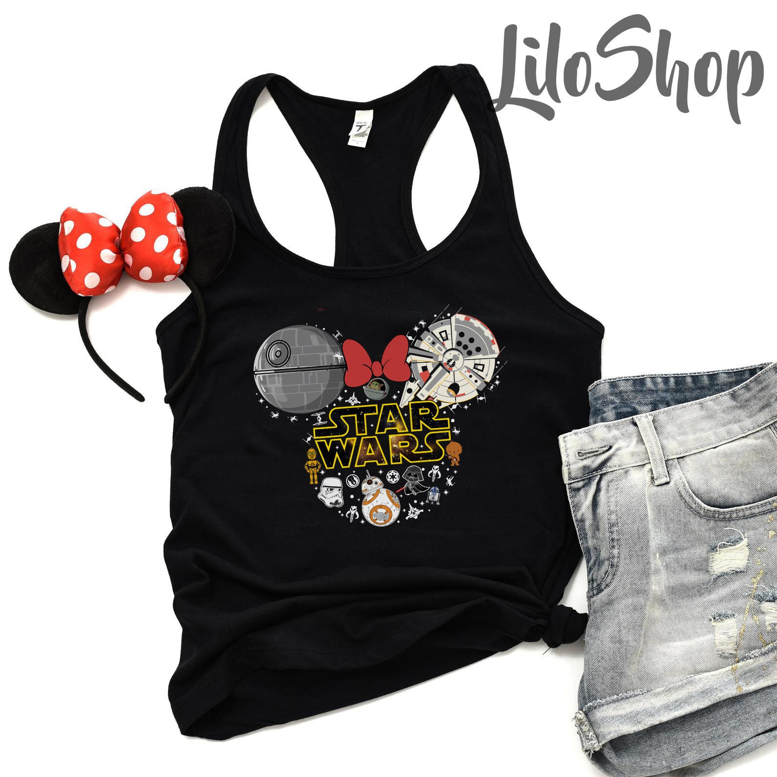 Disney Minnie Tank Top, Disney Shirts for Women, Minnie Mouse Ears