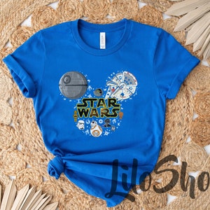 Star Wars Couple Shirt, Mickey and Minnie, Star Wars Shirt, Honeymoon Shirts, Matching Family Vacation Shirt, Galaxy's Edge Couples Tees image 4