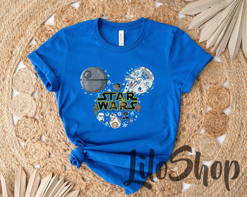 Star Wars Couple Shirt, Mickey and Minnie, Star Wars Shirt, Honeymoon Shirts, Matching Family Vacation Shirt, Galaxy's Edge Couples Tees image 4