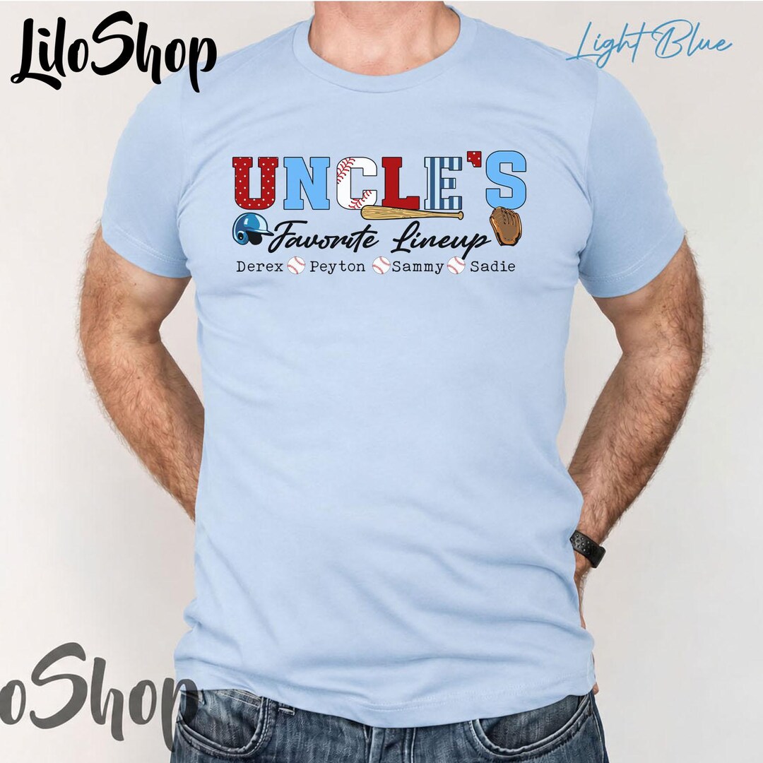 Uncle Baseball Personalized Baseball Uncle Shirt, Custom Baseball Uncle With Kids ...