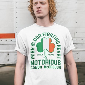 Irish Heart Fighting Heart Conor McGregor Graphic Unisex T-Shirt image 1