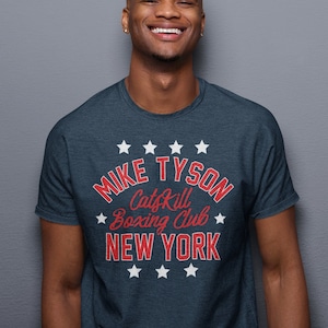 Mike Tyson Classic Catskill Boxing Club NY Graphic Unisex Jersey Tee Heather Navy