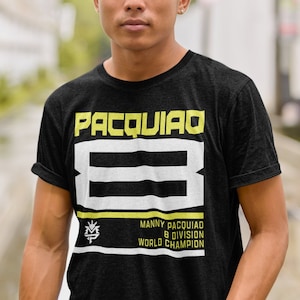 Eight Division World Champion Manny Pacquiao Graphic Unisex T-Shirt Black