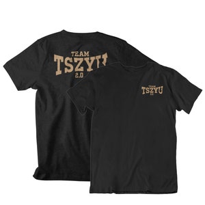 Team Tszyu Gold Front & Back Graphic Fighter Wear Unisex T-Shirt Black