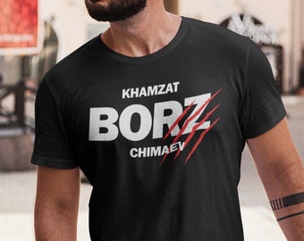 T-shirt unisex Khamzat Chimaev Borz Graphic Fighter Wear