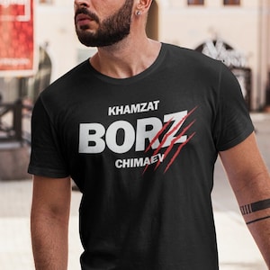 Khamzat Chimaev Borz Graphic Fighter Wear Unisex T-Shirt Black