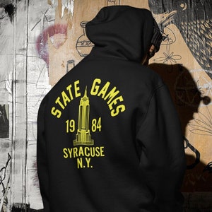 Mike Tyson Boxing 1984 State Games Front & Back Unisex Premium Pullover Hoodie Black