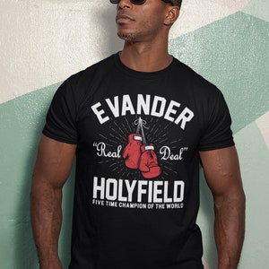 Evander Holyfield The Real Deal Boxing Legend Graphic Fighter Wear Unisex T-Shirt Black
