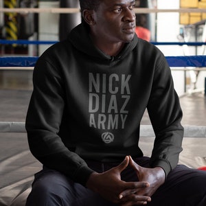 Nick Diaz Army Jiu Jitsu MMA GOAT Front & Back Unisex Premium Hoodie image 1