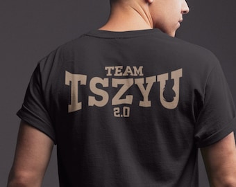 Team Tszyu Gold voor- en achterkant Graphic Fighter Wear Unisex T-shirt