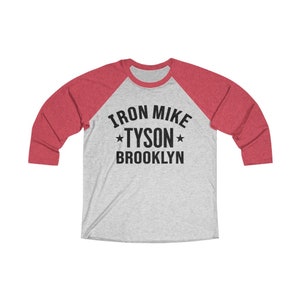 Iron Mike Tyson Classic Raglan 3/4 Unisex T-Shirt Vintage Red / Heather White