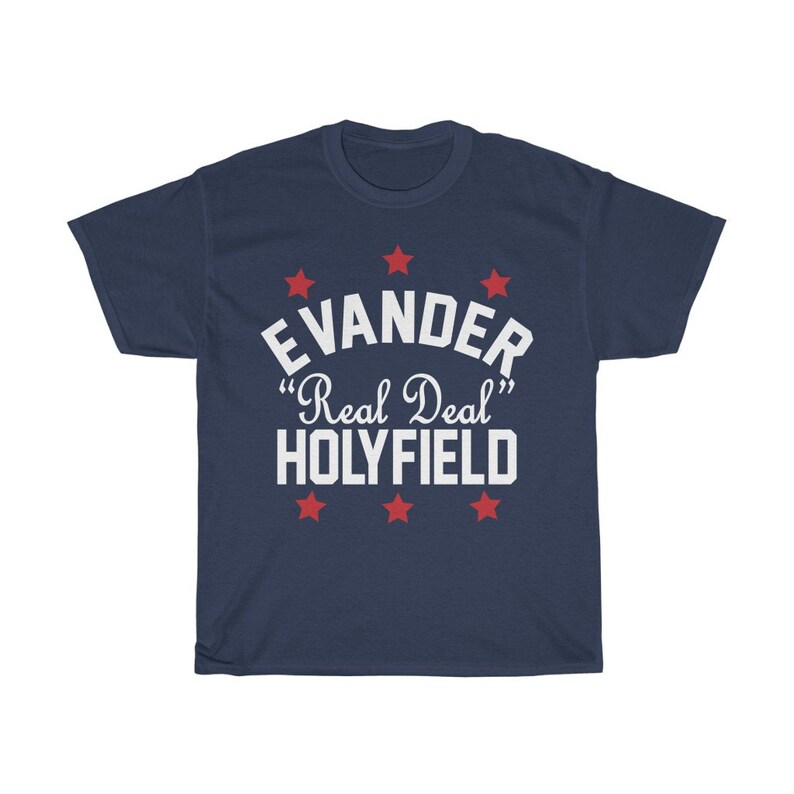 Real Deal Evander Holyfield Graphic Boxing Legend Unisex T-Shirt Navy