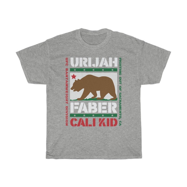 Cali Kid Urijah Faber Graphic Fighter Wear Unisex T-Shirt Sport Grey