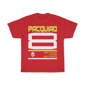 Eight Division World Champion Manny Pacquiao Graphic Unisex T-Shirt Red