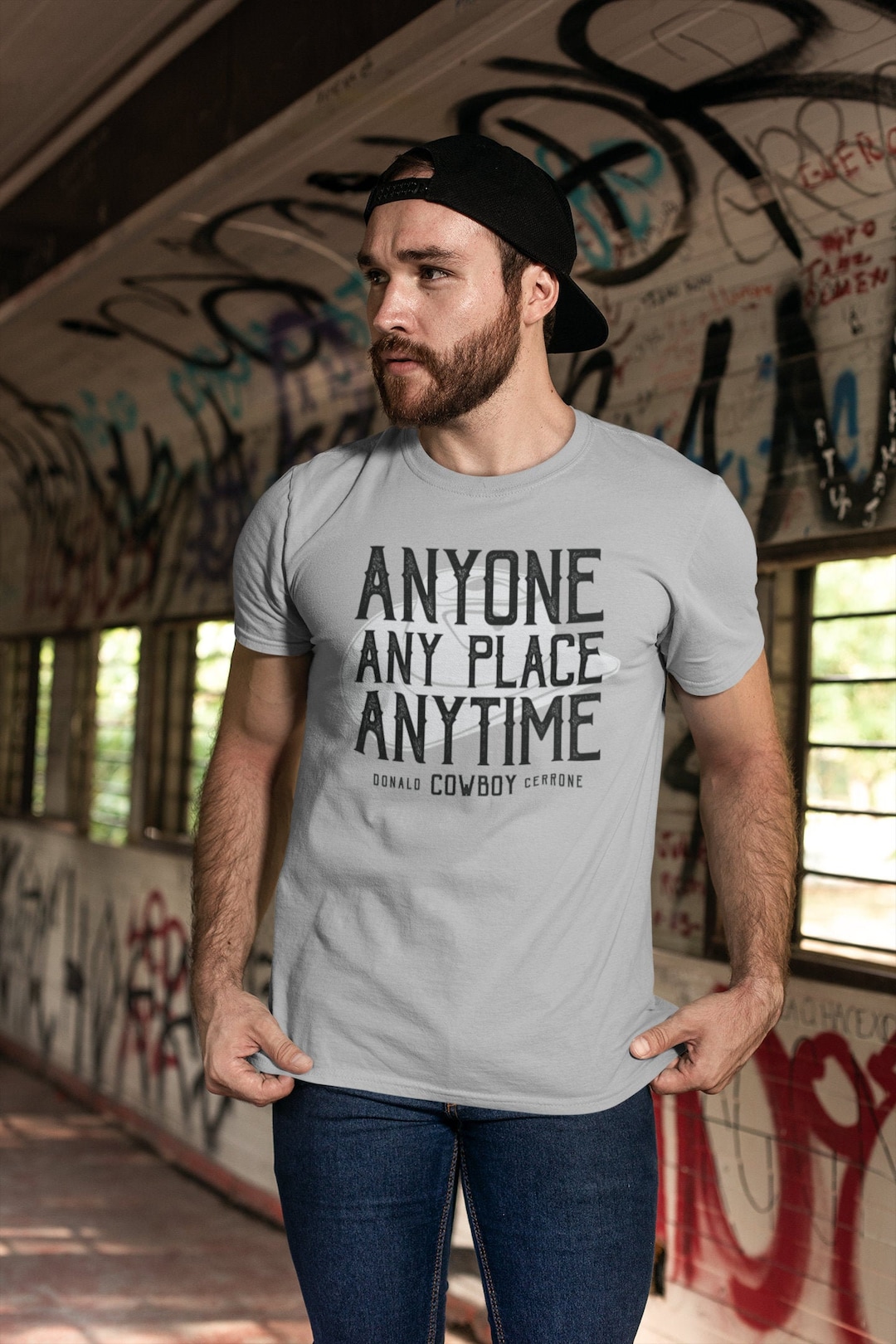 Anyone Any Place Anytime Donald Cowboy Cerrone Graphic Unisex T-shirt - Etsy, image size:1080x1620