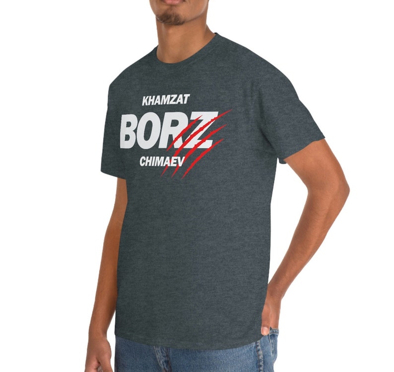 Khamzat Chimaev Borz Graphic Fighter Wear Unisex T-Shirt Dark Heather