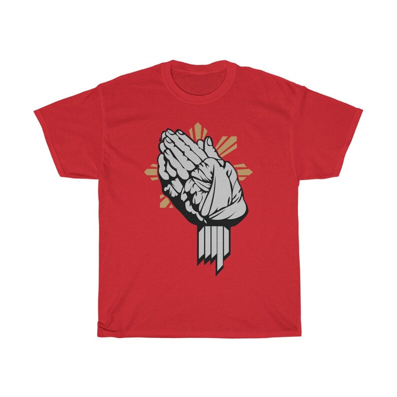 Manny Pacquiao Praying Hand Boxing Icon Graphic Unisex T-Shirt Red