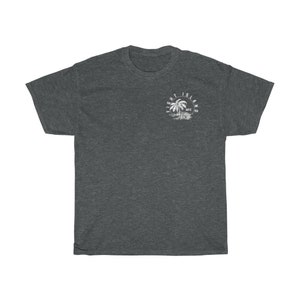 Fight Island Sunset Front & Back Graphic Unisex T-Shirt Dark Heather