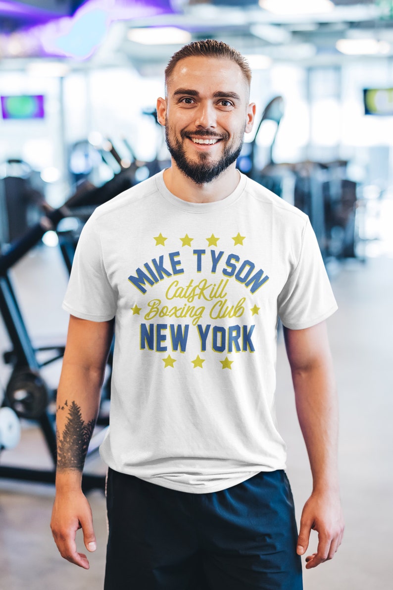 Mike Tyson Classic Catskill Boxing Club NY Graphic Unisex Jersey Tee White