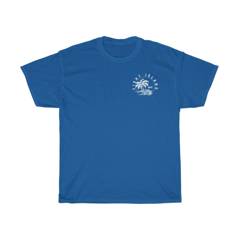 Fight Island Sunset Front & Back Graphic Unisex T-Shirt Royal