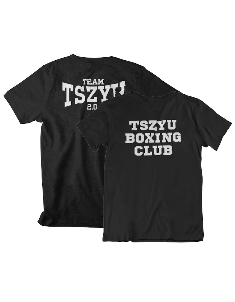 Team Tszyu Boxing Club Front & Back Graphic Fighter Wear Unisex T-Shirt Black