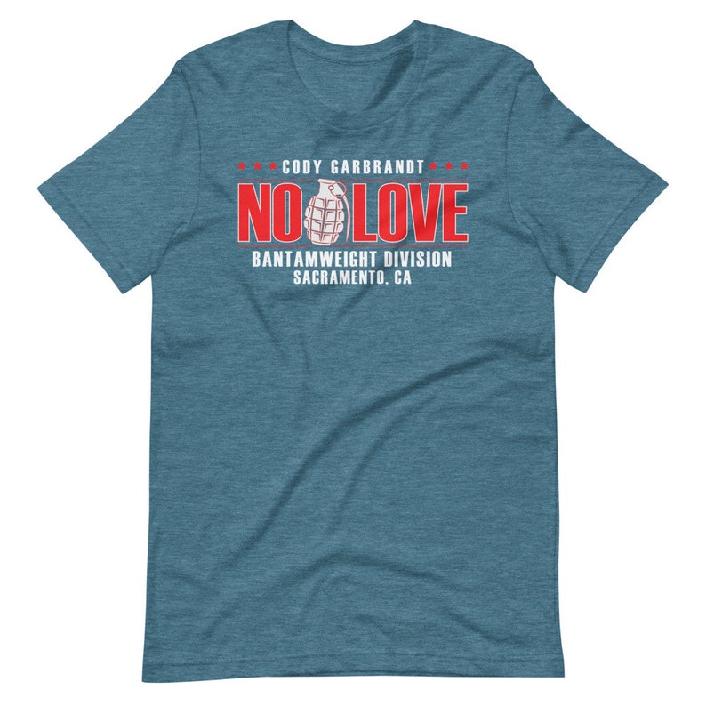 Cody No Love Garbrandt Classic Front & Back Graphic Fighter Wear Unisex T-Shirt Heather Deep Teal