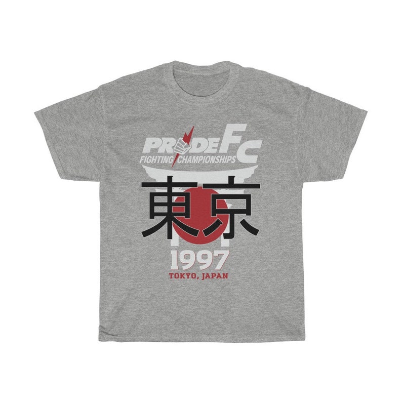 Pride FC Tokyo Japan Classic Graphic MMA Unisex T-Shirt Sport Grey