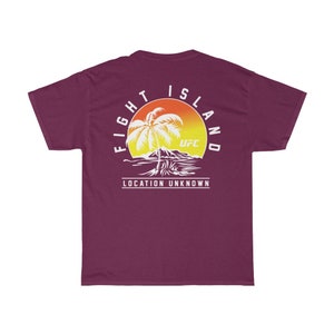 Fight Island Sunset Front & Back Graphic Unisex T-Shirt image 9