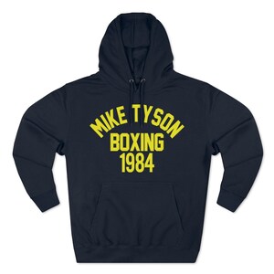 Mike Tyson Boxing 1984 State Games Front & Back Unisex Premium Pullover Hoodie Navy