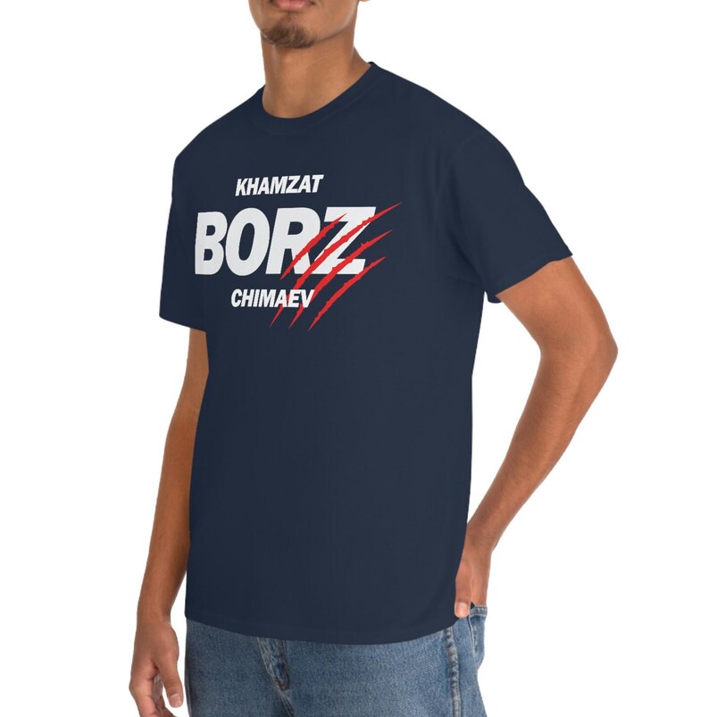 Khamzat Chimaev Borz Graphic Fighter Wear Unisex T-Shirt Navy