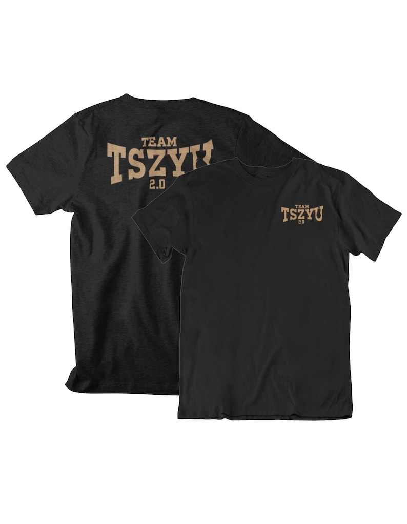 Team Tszyu Gold Front & Back Graphic Fighter Wear Unisex T-Shirt Black