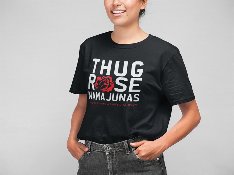Thug Rose Namajunas WMMA Graphic Fighter Wear Unisex T-Shirt Black
