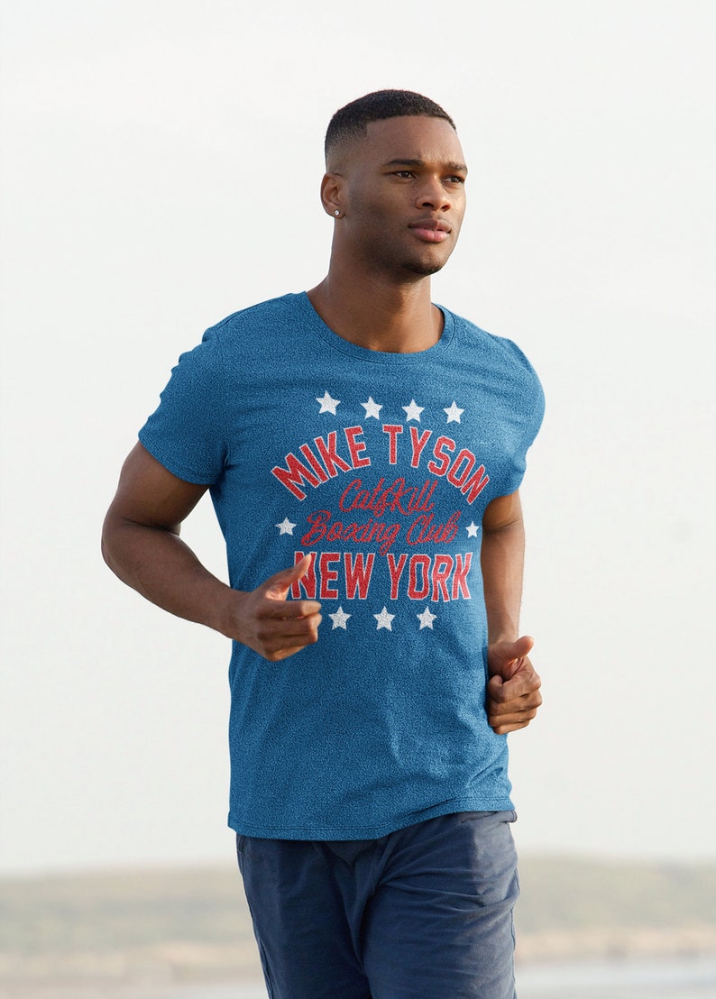 Mike Tyson Classic Catskill Boxing Club NY Graphic Unisex Jersey Tee Heather True Royal