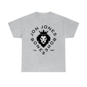 Maglietta unisex Jon Bones Jones Graphic Fighter Wear Ash