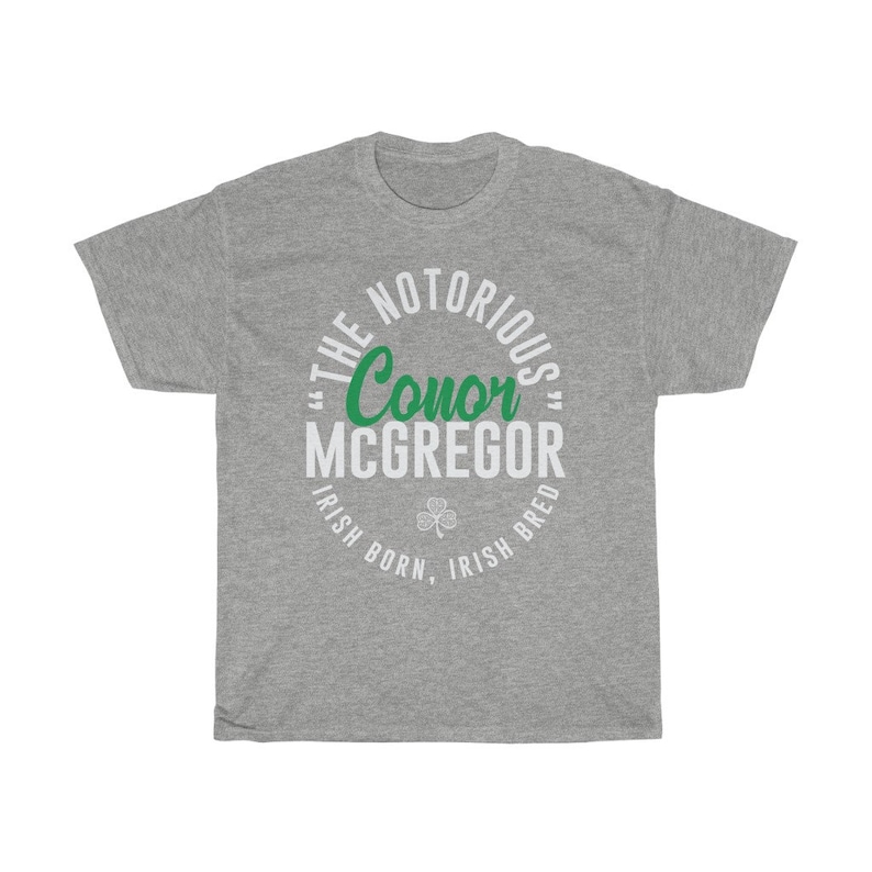 The Notorious Conor McGregor Graphic Fighter Wear Unisex T-Shirt Sport Grey