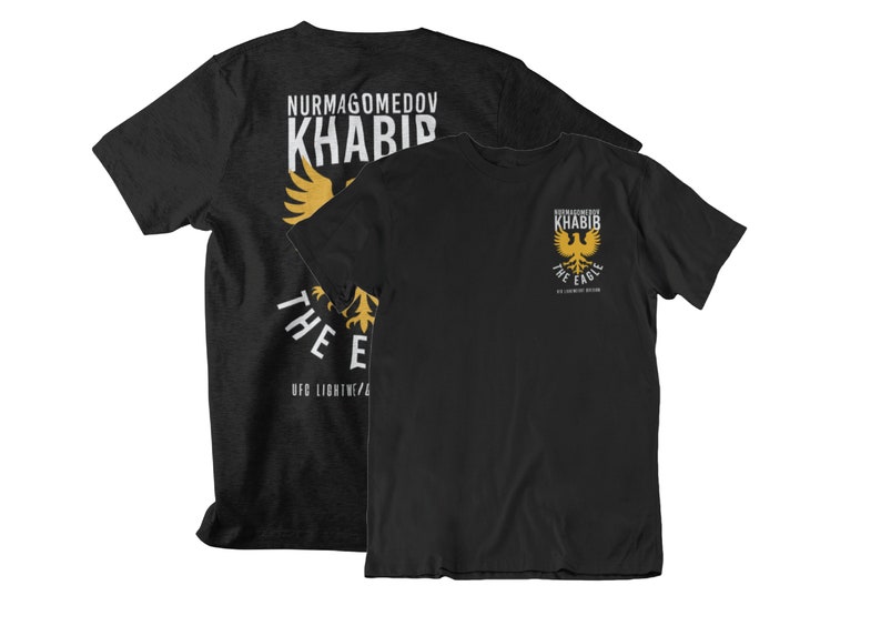 The Eagle Khabib Nurmagomedov Graphic Front & Back Unisex T-Shirt Black