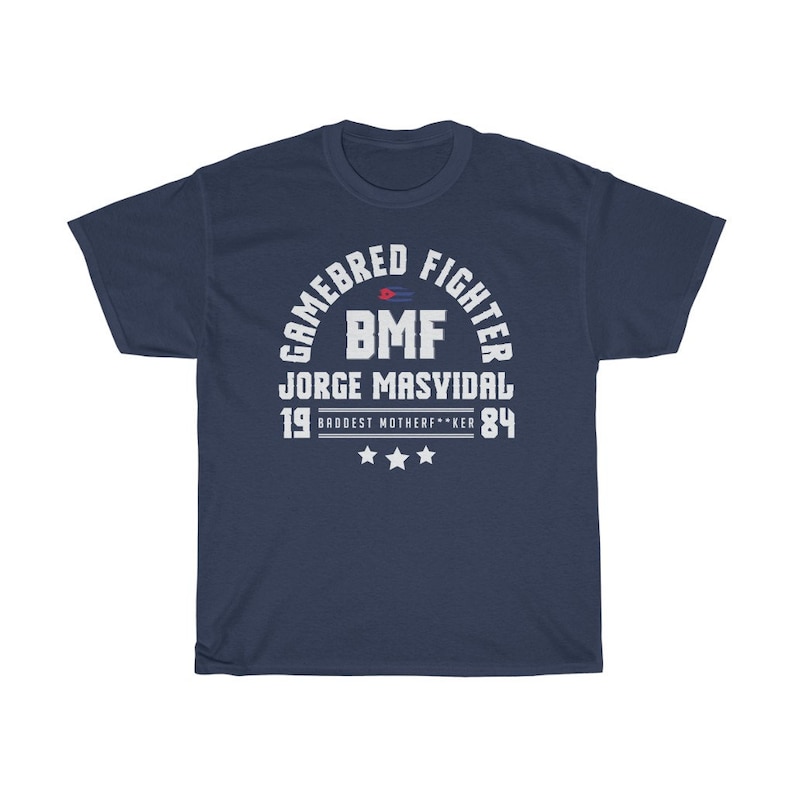 BMF Jorge Gamebred Fighter Masvidal Graphic Unisex T-Shirt Navy