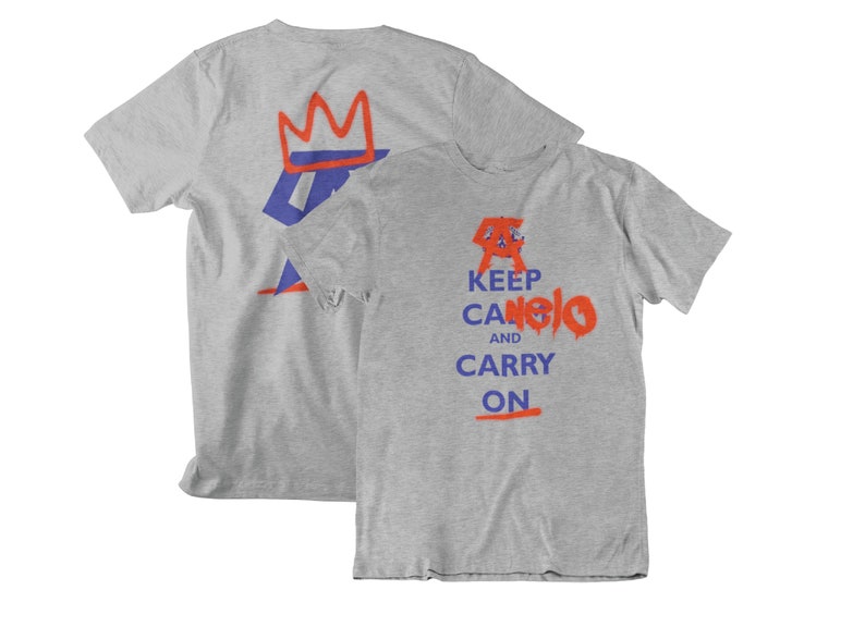 Keep Canelo and Carry On Graphic Front & Back Unisex T-Shirt Athletic Heather