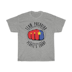 Team Manny Pacquiao Boxing Peoples Champ Graphic Unisexe T-Shirt Sport Grey