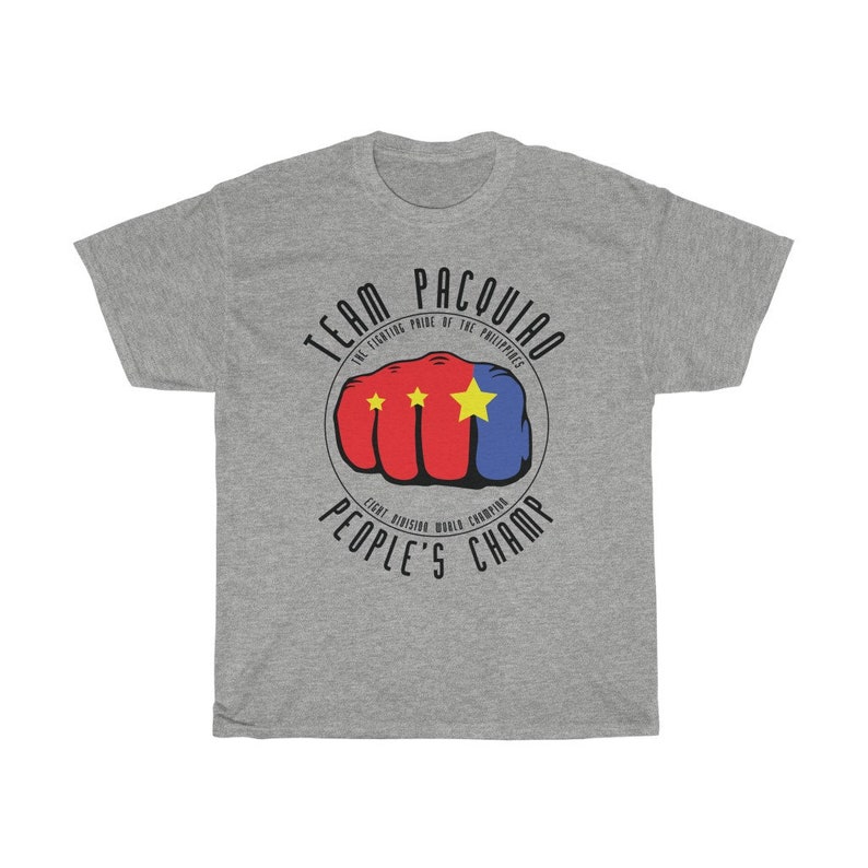 Team Manny Pacquiao Boxing People's Champ Graphic Unisex T-Shirt Sport Grey