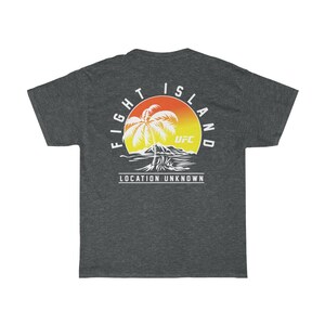 Fight Island Sunset Front & Back Graphic Unisex T-Shirt image 4