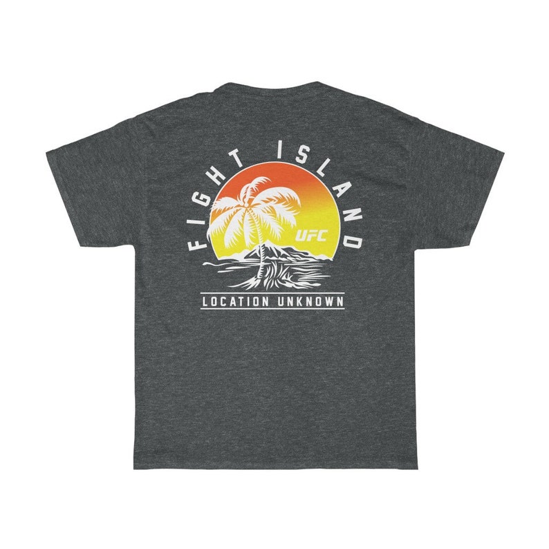 Fight Island Sunset Front & Back Graphic Unisex T-Shirt image 4