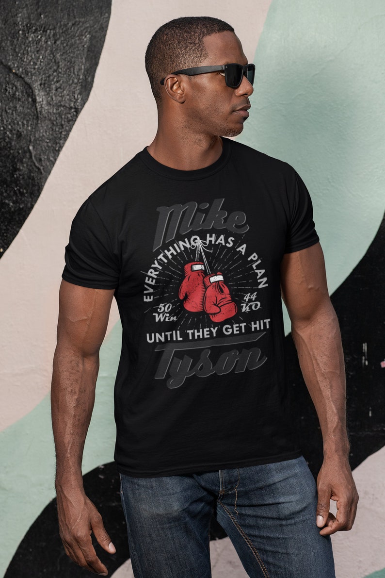 Vintage Mike Tyson Everything Has A Plan Boxing Fighter Wear Graphic T-Shirt Black