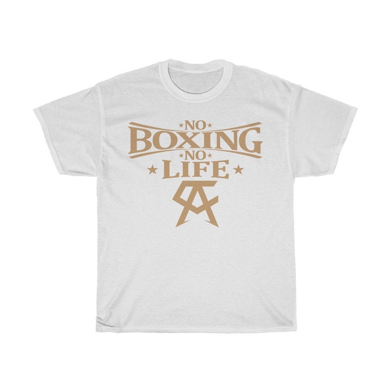 No Boxing No Life Classic Team Canelo Boxing Camp Graphic Unisex T-Shirt White/Gold