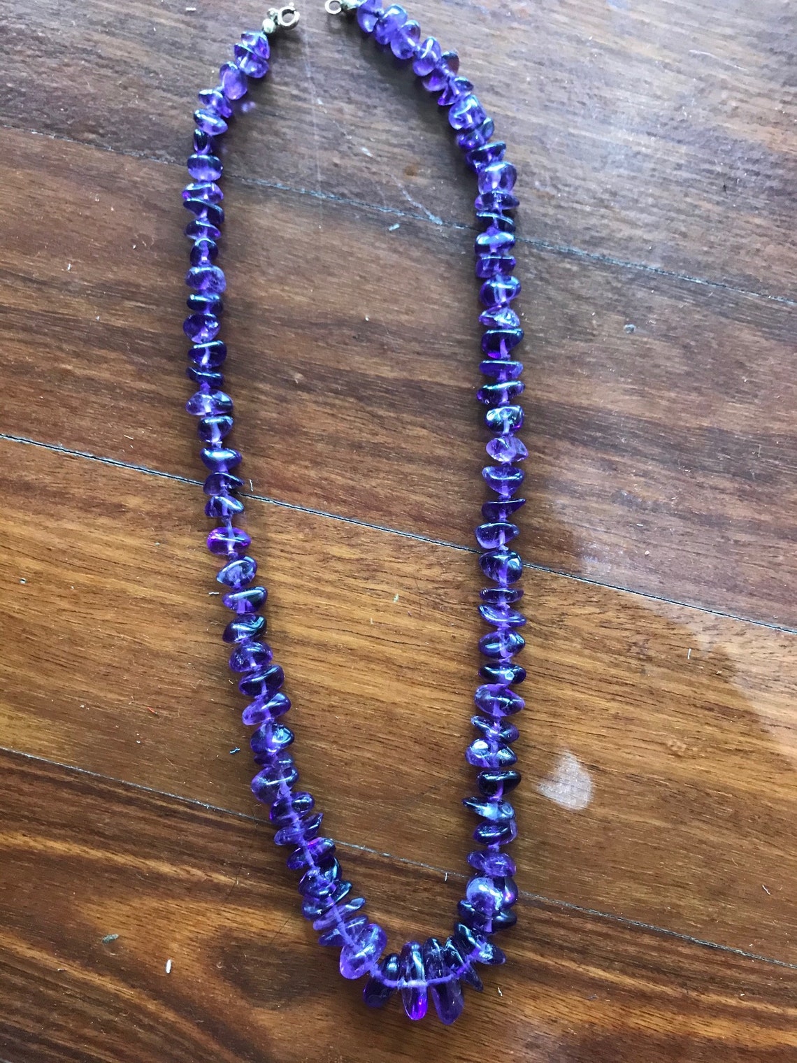 Amethyst Quartz Chip Necklace Polished Vintage Etsy