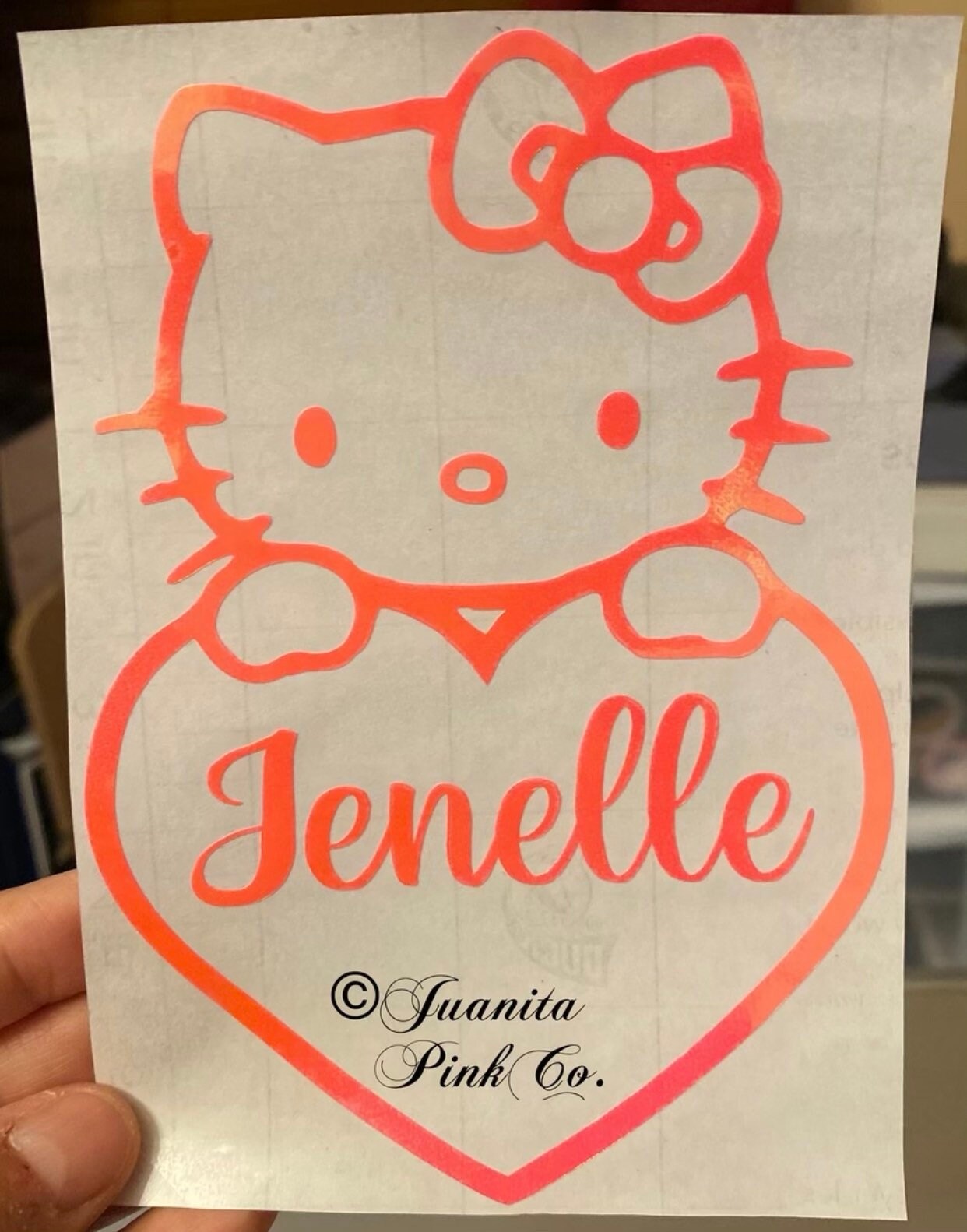 Hello Kitty Decal Hello Kitty Name Decal Custom Name Decal Etsy